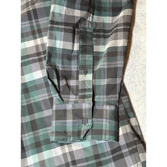 Wrangler Atg Shirt Mens Medium All Terrain Gear X Snap Plaid Fishing Hiking - Picture 9 of 12